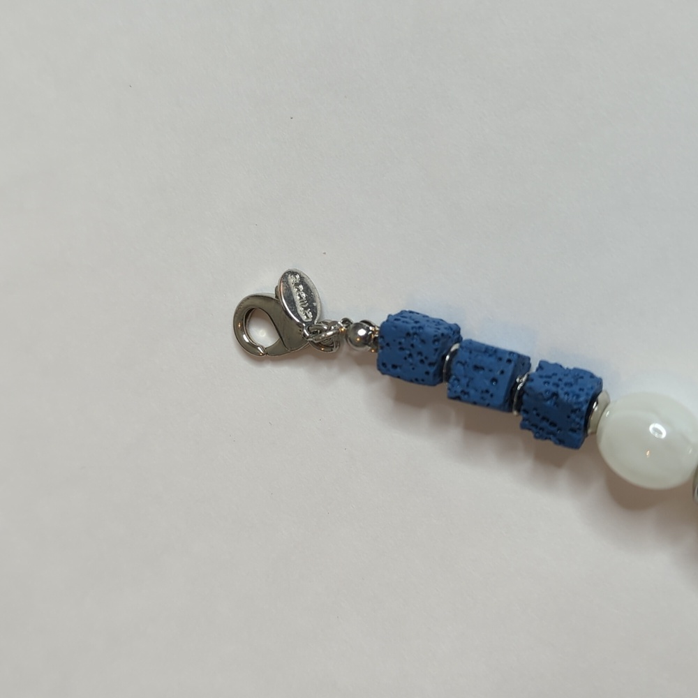 Handcrafted Blue Bead Statement Necklace - Picture 7 of 13